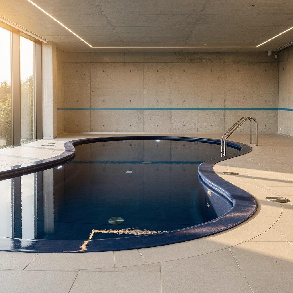 Individuelle Größen und Formen beim Indoorpool aus Beton mit Folie – Poolbau Hirsch GmbH